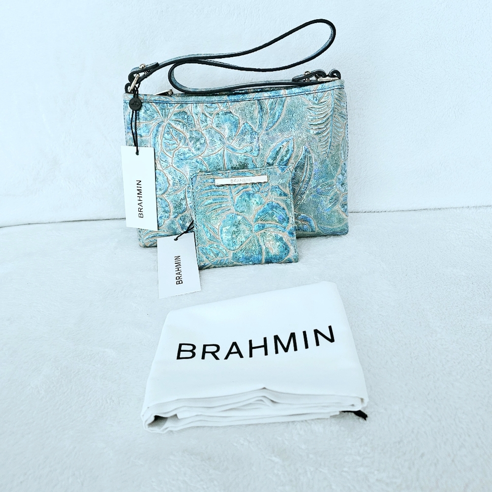 NEW BRAHMIN BLUE SERENITY Lorelei (Tagged Blue Assorted w/Jane Wallet